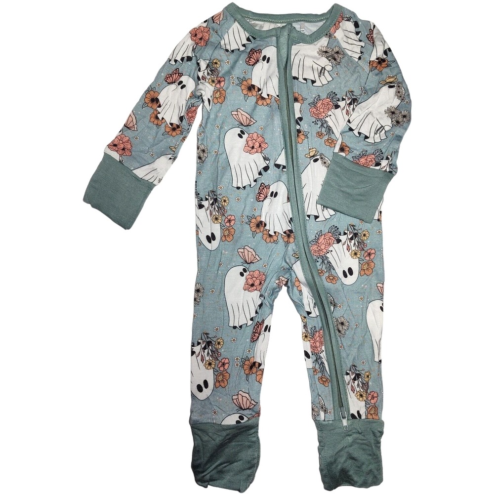 Baby Girl Sz Newborn Halloween Bamboo 1pc‎ Sleeper Pajama Ghost Bride Soft NEW